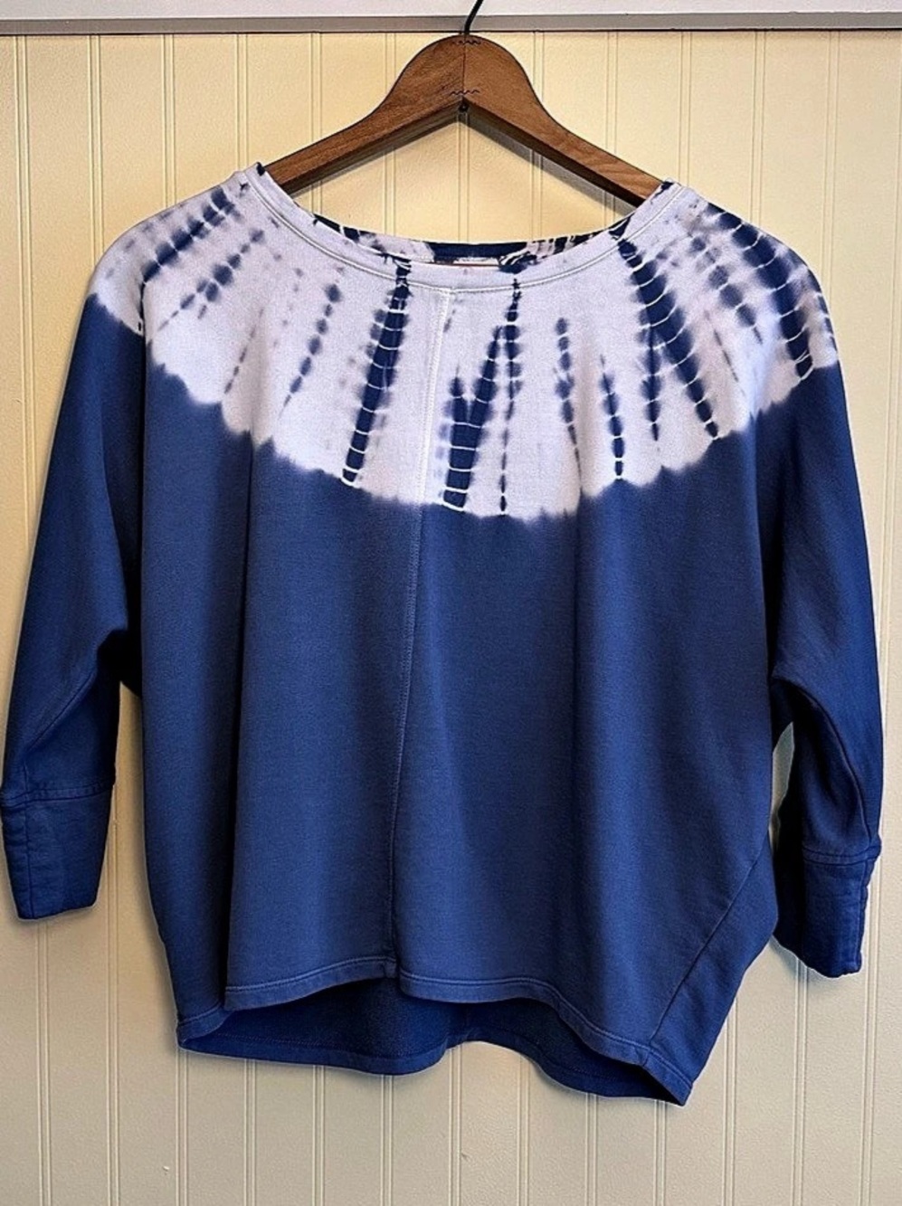 Pure Jill Tie-Dye Cotton sweatshirt in Blue & White Size XS